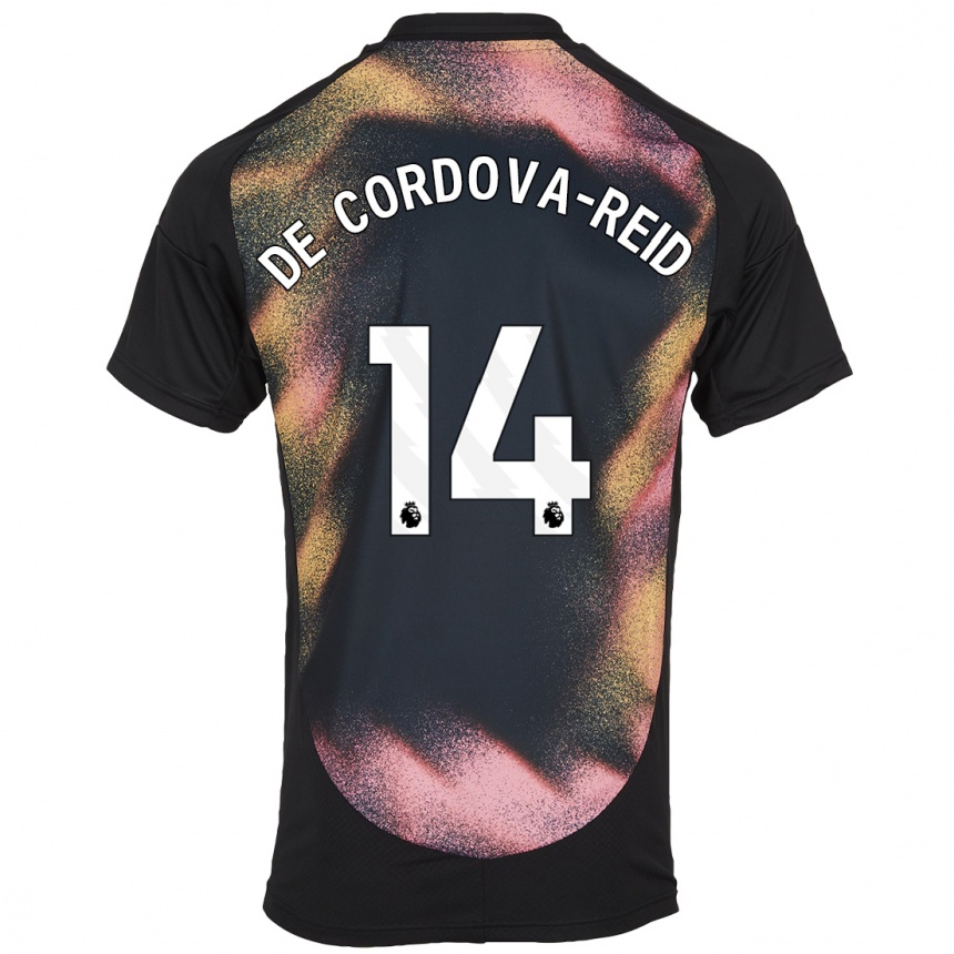 Kids Football Bobby De Cordova-Reid #14 Black White Away Jersey 2024/25 T-Shirt