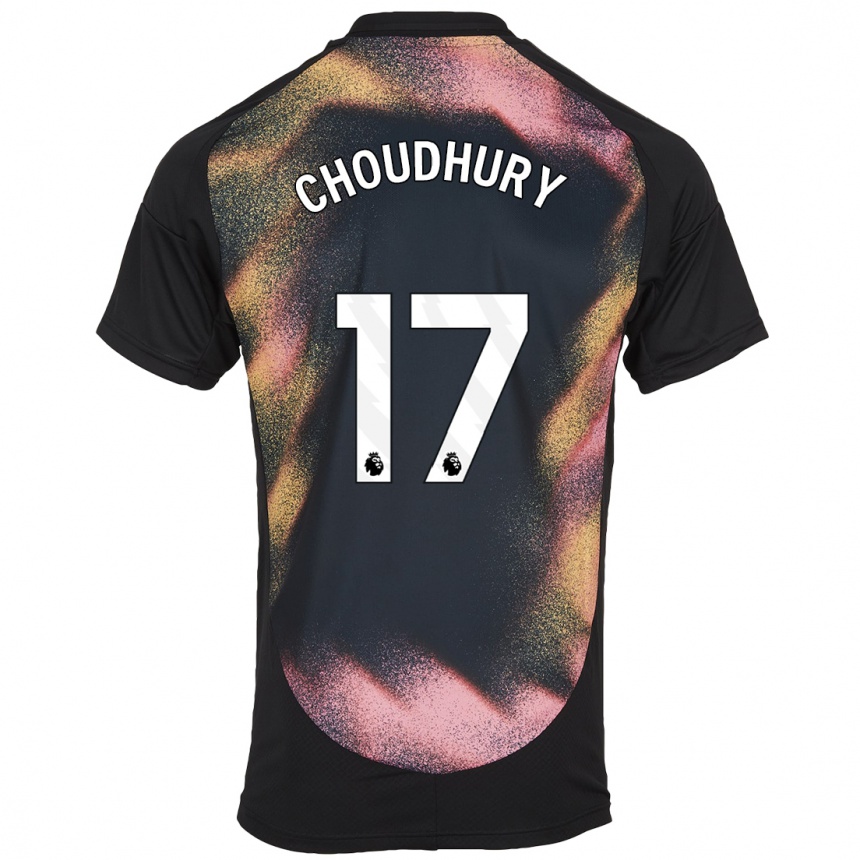 Kids Football Hamza Choudhury #17 Black White Away Jersey 2024/25 T-Shirt