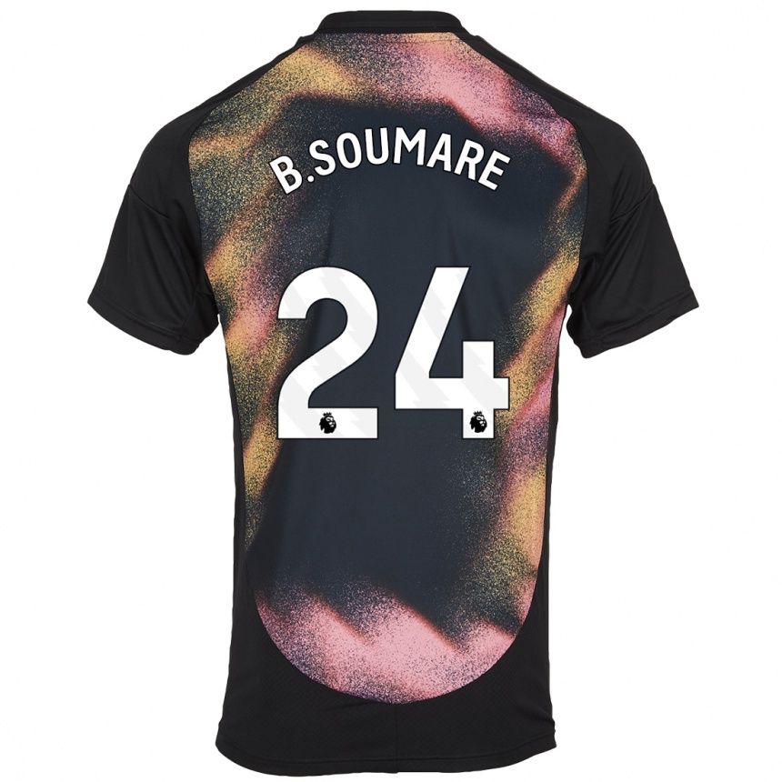 Kids Football Boubakary Soumaré #24 Black White Away Jersey 2024/25 T-Shirt