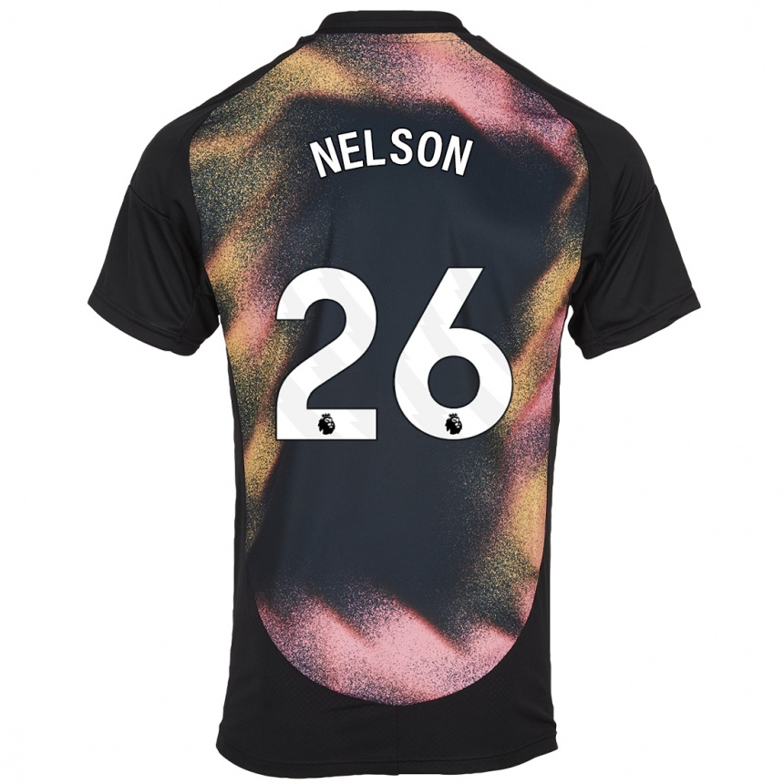 Kids Football Ben Nelson #26 Black White Away Jersey 2024/25 T-Shirt