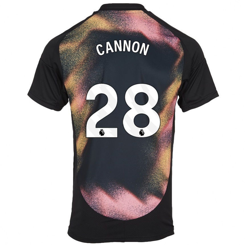 Kids Football Thomas Cannon #28 Black White Away Jersey 2024/25 T-Shirt