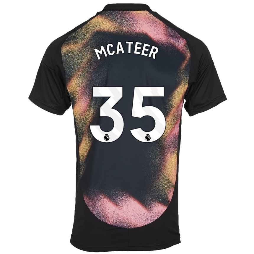 Kids Football Kasey Mcateer #35 Black White Away Jersey 2024/25 T-Shirt