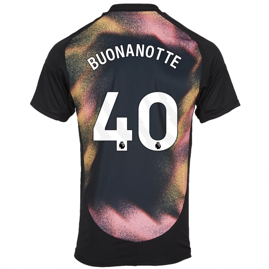 Kids Football Facundo Buonanotte #40 Black White Away Jersey 2024/25 T-Shirt