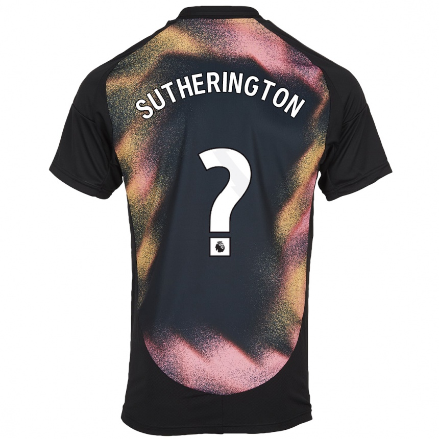 Kids Football Harry Sutherington #0 Black White Away Jersey 2024/25 T-Shirt