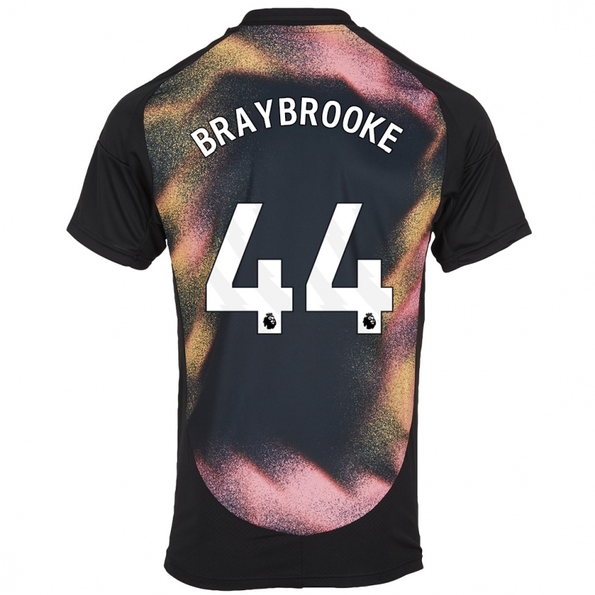 Kids Football Sammy Braybrooke #44 Black White Away Jersey 2024/25 T-Shirt