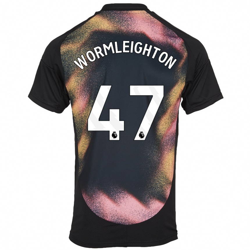 Kids Football Joe Wormleighton #47 Black White Away Jersey 2024/25 T-Shirt