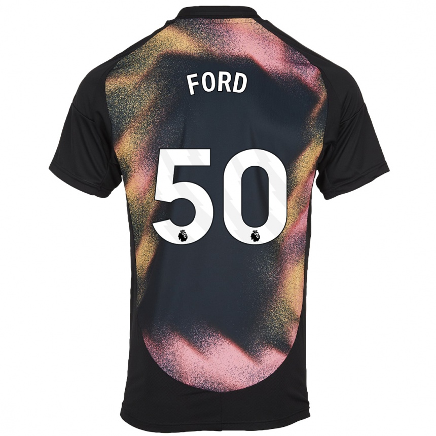 Kids Football Harvey Godsmark-Ford #50 Black White Away Jersey 2024/25 T-Shirt