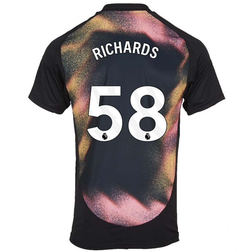 Kids Football Amani Richards #58 Black White Away Jersey 2024/25 T-Shirt