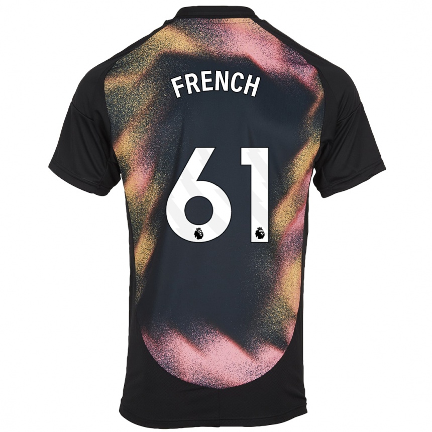 Kids Football Harry French #61 Black White Away Jersey 2024/25 T-Shirt