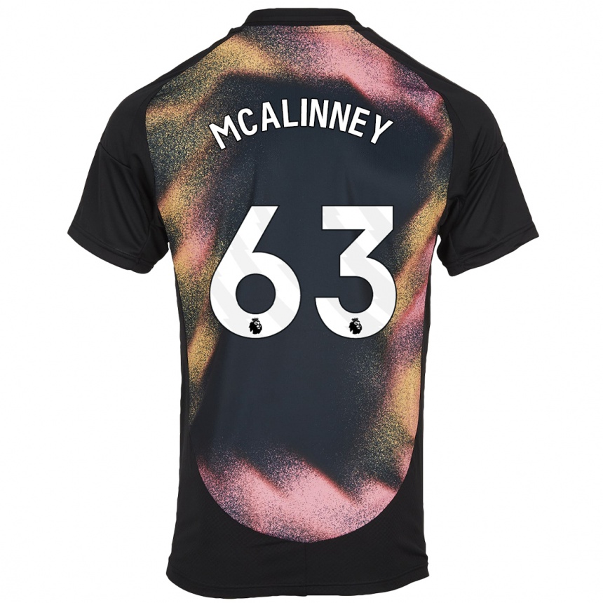 Kids Football Liam Mcalinney #63 Black White Away Jersey 2024/25 T-Shirt