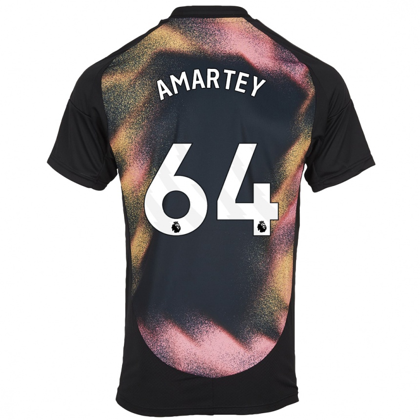 Kids Football Bobby Amartey #64 Black White Away Jersey 2024/25 T-Shirt