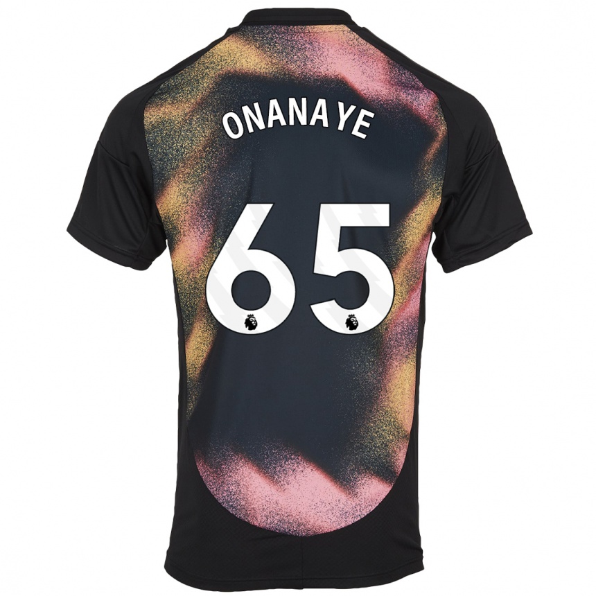 Kids Football Toby Onanaye #65 Black White Away Jersey 2024/25 T-Shirt