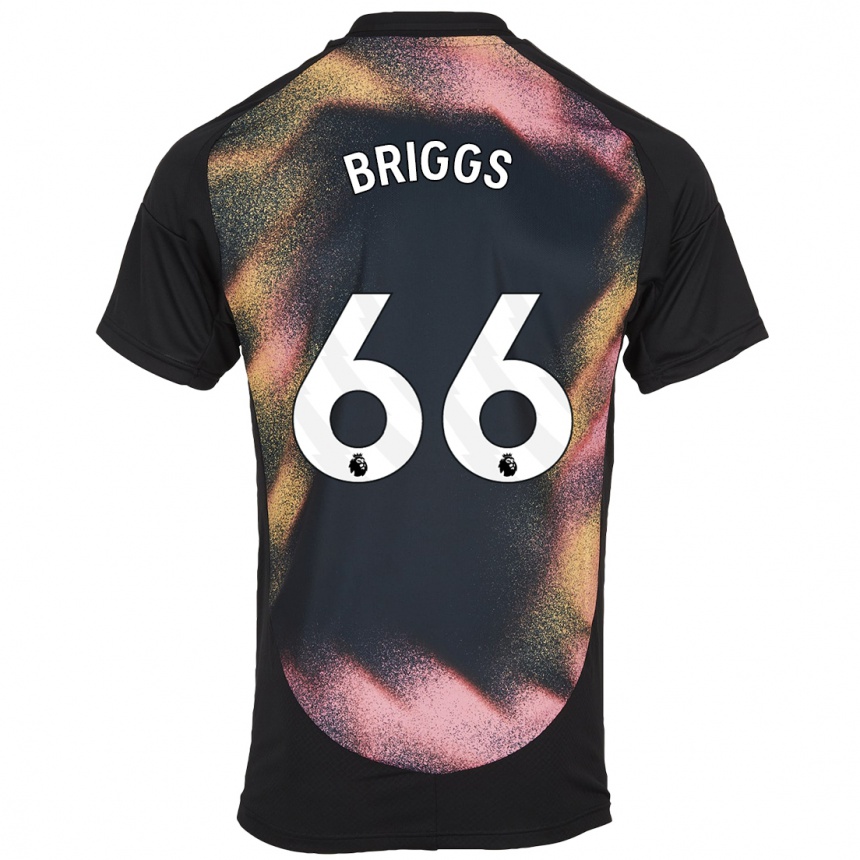 Kids Football Logan Briggs #66 Black White Away Jersey 2024/25 T-Shirt