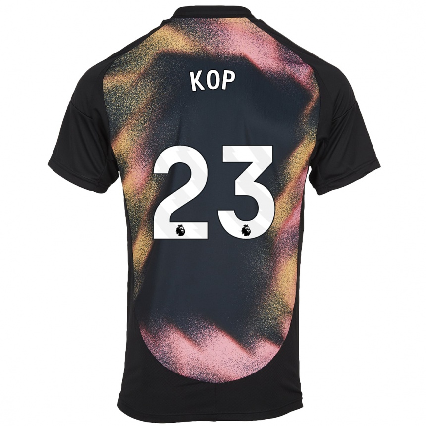 Kids Football Lize Kop #23 Black White Away Jersey 2024/25 T-Shirt