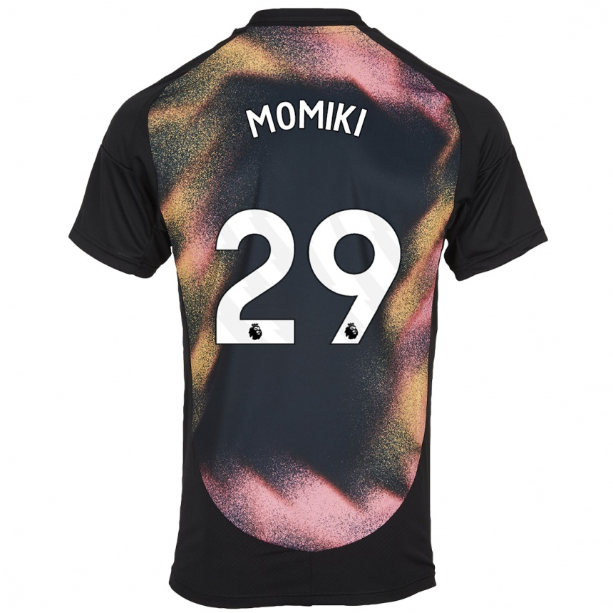 Kids Football Yuka Momiki #29 Black White Away Jersey 2024/25 T-Shirt