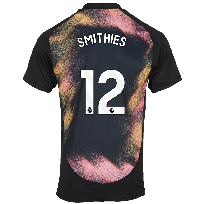 Kids Football Alex Smithies #12 Black White Away Jersey 2024/25 T-Shirt