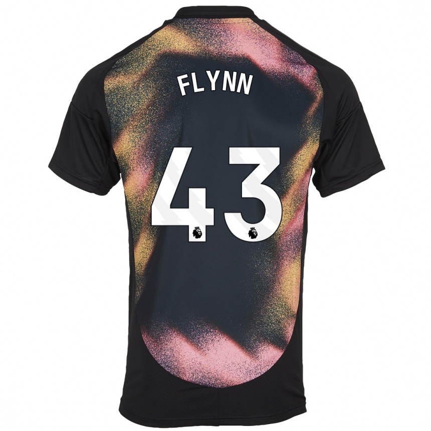 Kids Football Shane Flynn #43 Black White Away Jersey 2024/25 T-Shirt