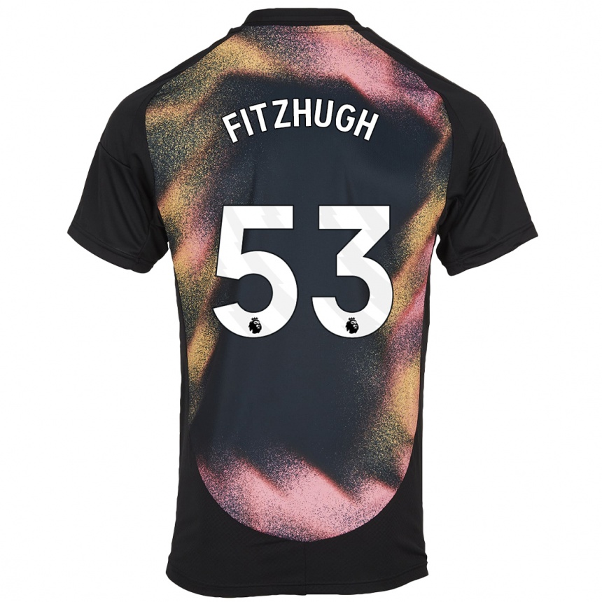 Kids Football Ethan Fitzhugh #53 Black White Away Jersey 2024/25 T-Shirt