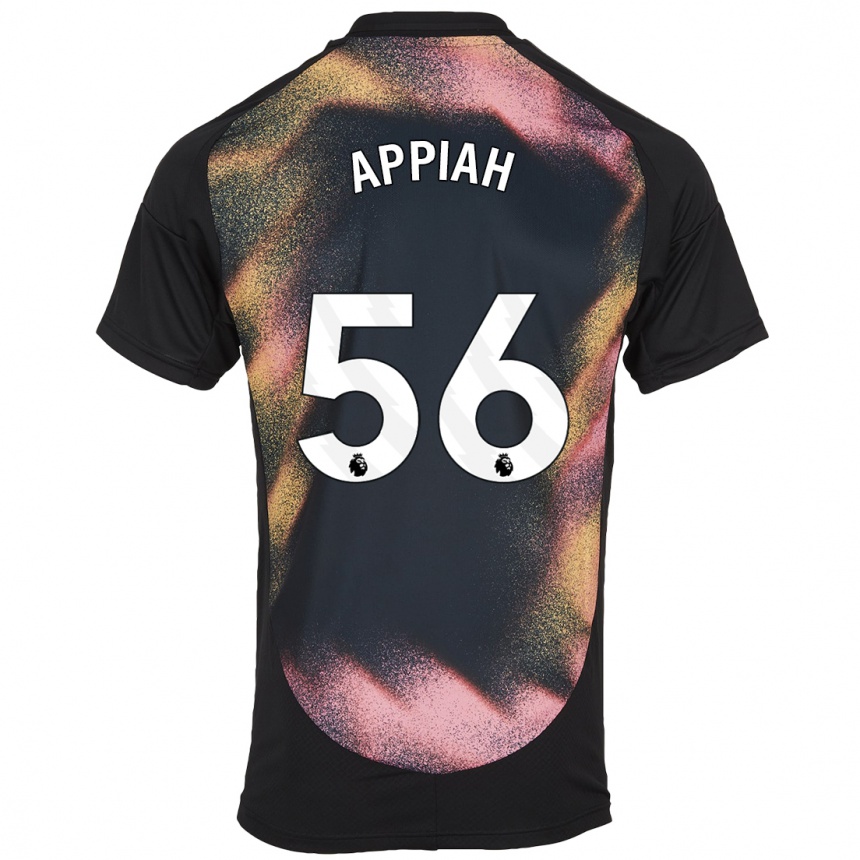 Kids Football Paul Appiah #56 Black White Away Jersey 2024/25 T-Shirt