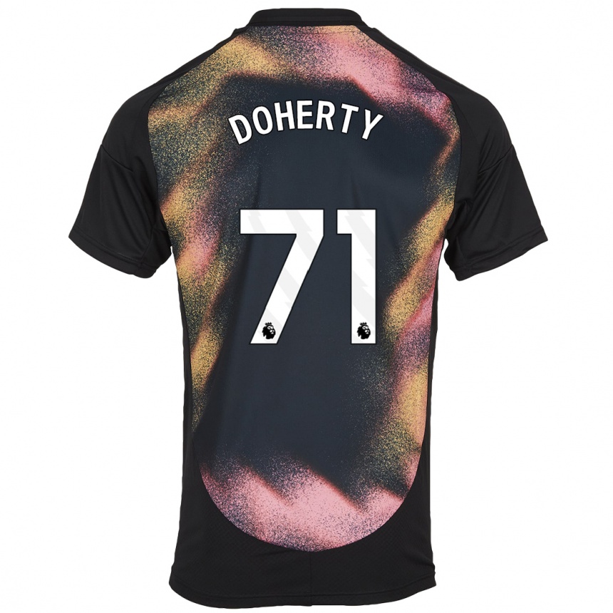 Kids Football Arlo Doherty #71 Black White Away Jersey 2024/25 T-Shirt