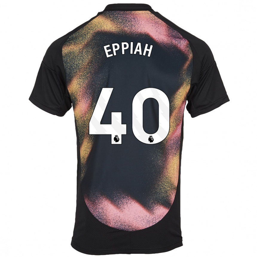 Kids Football Josh Eppiah #40 Black White Away Jersey 2024/25 T-Shirt