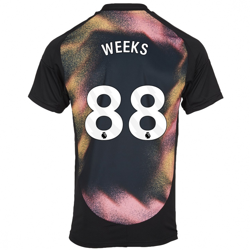 Kids Football Tyler Weeks #88 Black White Away Jersey 2024/25 T-Shirt