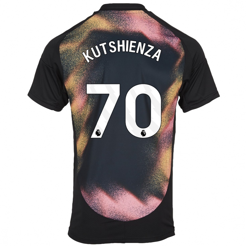 Kids Football Jesper Kutshienza #70 Black White Away Jersey 2024/25 T-Shirt