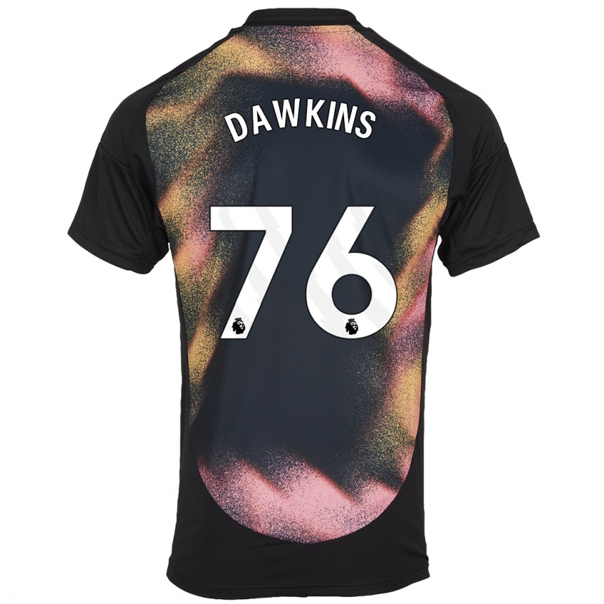 Kids Football Kartell Dawkins #76 Black White Away Jersey 2024/25 T-Shirt