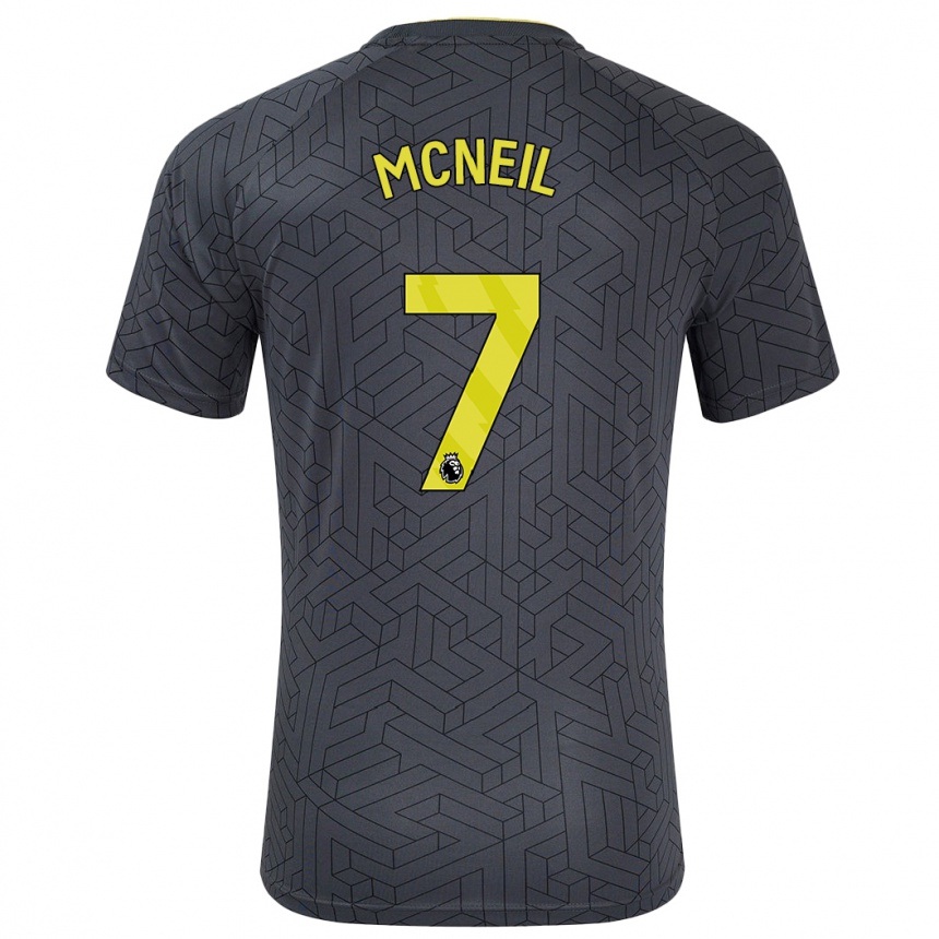 Kids Football Dwight Mcneil #7 Black Yellow Away Jersey 2024/25 T-Shirt