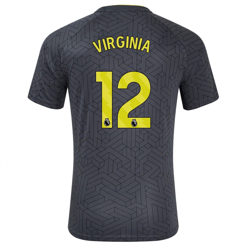 Kids Football João Virgínia #12 Black Yellow Away Jersey 2024/25 T-Shirt