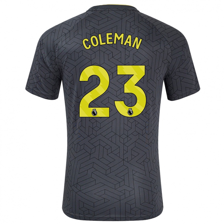 Kids Football Seamus Coleman #23 Black Yellow Away Jersey 2024/25 T-Shirt