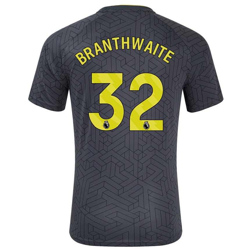 Kids Football Jarrad Branthwaite #32 Black Yellow Away Jersey 2024/25 T-Shirt