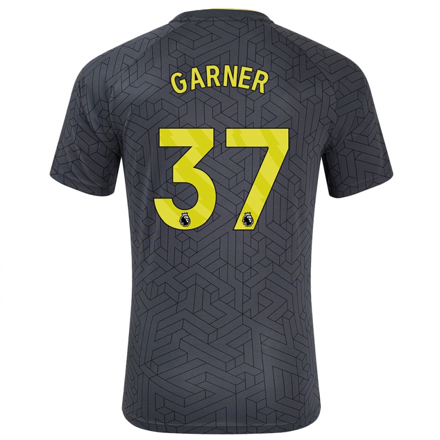 Kids Football James Garner #37 Black Yellow Away Jersey 2024/25 T-Shirt