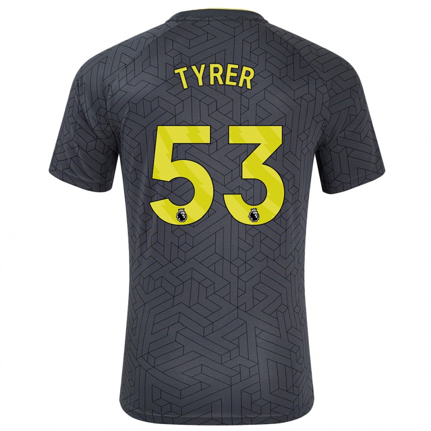 Kids Football Harry Tyrer #53 Black Yellow Away Jersey 2024/25 T-Shirt