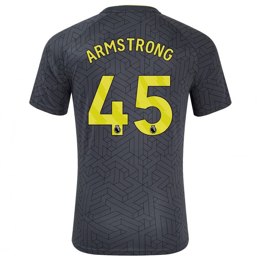 Kids Football Harrison Armstrong #45 Black Yellow Away Jersey 2024/25 T-Shirt