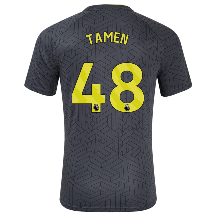 Kids Football William Tamen #48 Black Yellow Away Jersey 2024/25 T-Shirt