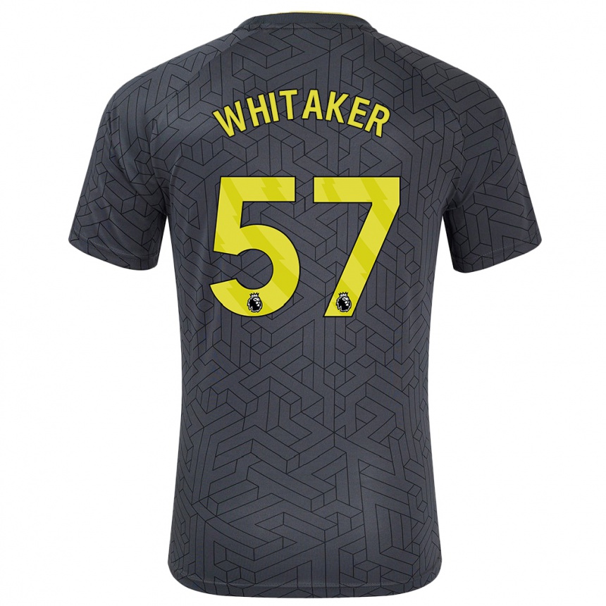 Kids Football Charlie Whitaker #57 Black Yellow Away Jersey 2024/25 T-Shirt