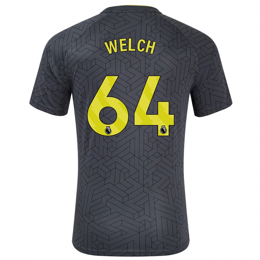 Kids Football Reece Welch #64 Black Yellow Away Jersey 2024/25 T-Shirt