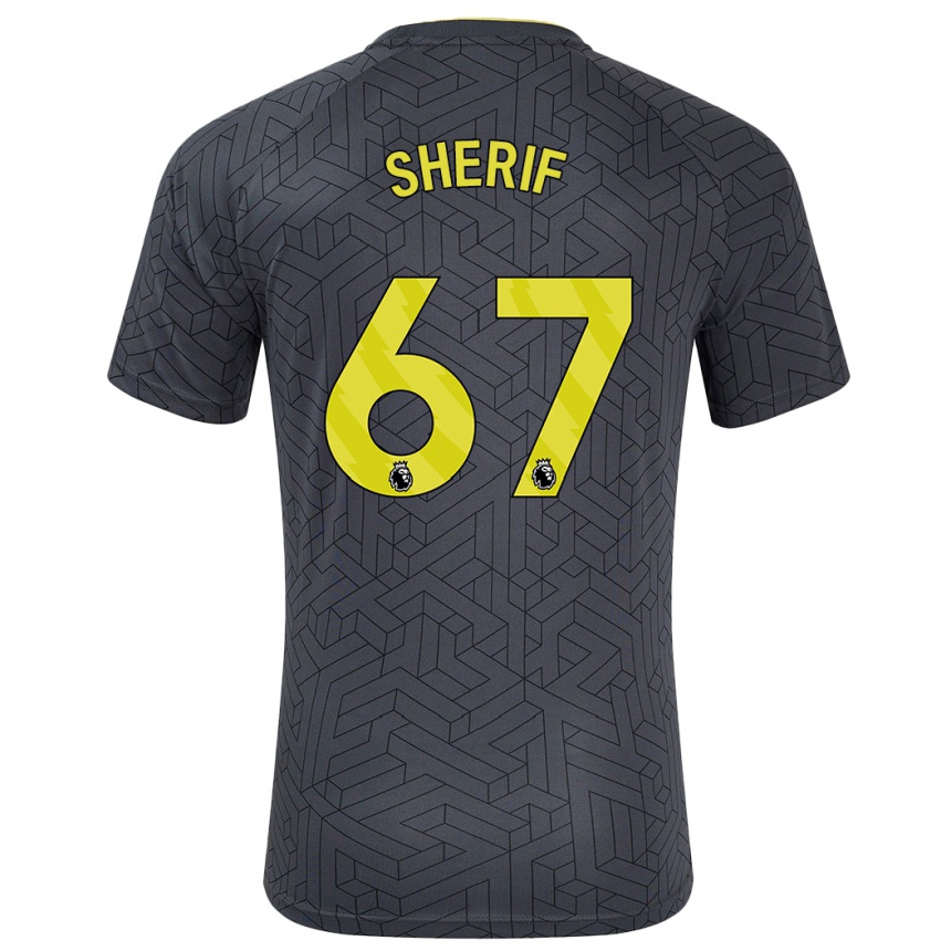 Kids Football Martin Sherif #67 Black Yellow Away Jersey 2024/25 T-Shirt