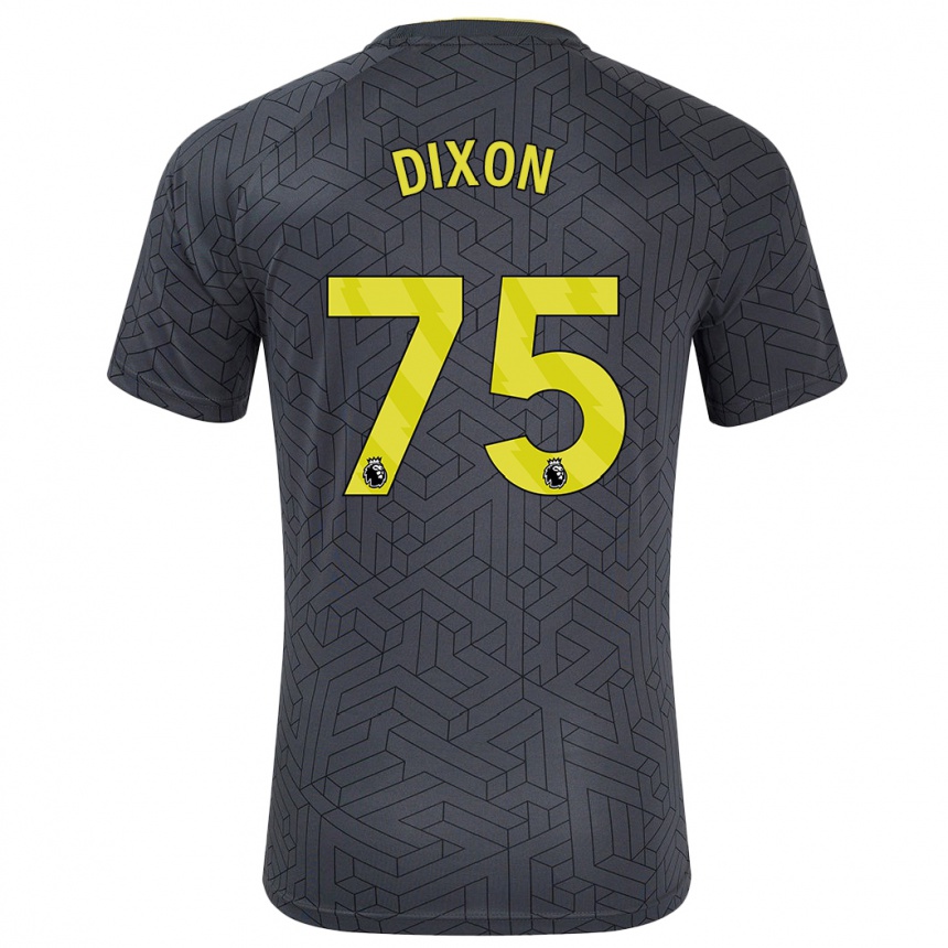 Kids Football Roman Dixon #75 Black Yellow Away Jersey 2024/25 T-Shirt