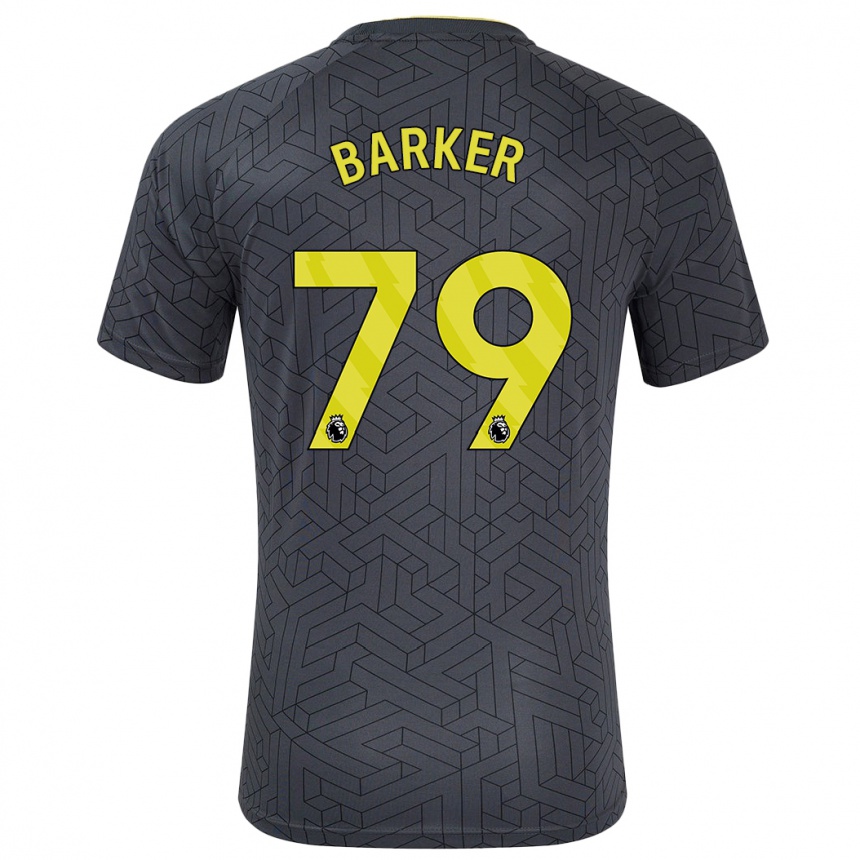 Kids Football Owen Barker #79 Black Yellow Away Jersey 2024/25 T-Shirt