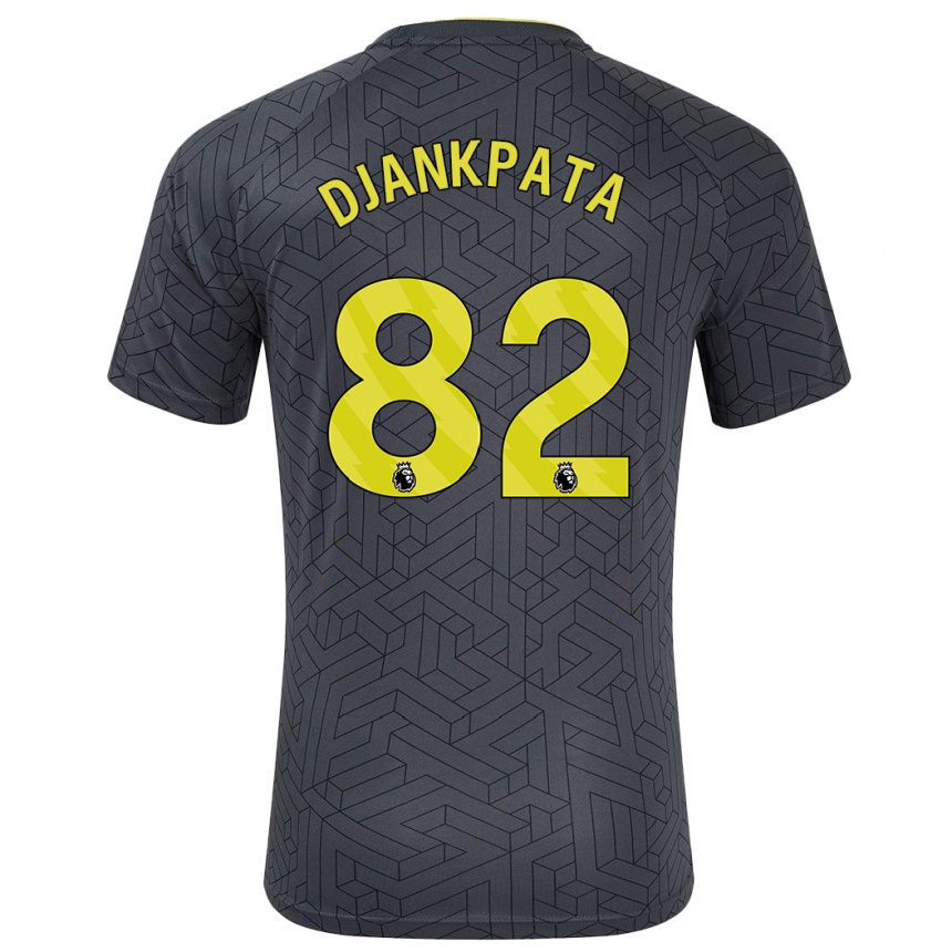 Kids Football Halid Djankpata #82 Black Yellow Away Jersey 2024/25 T-Shirt