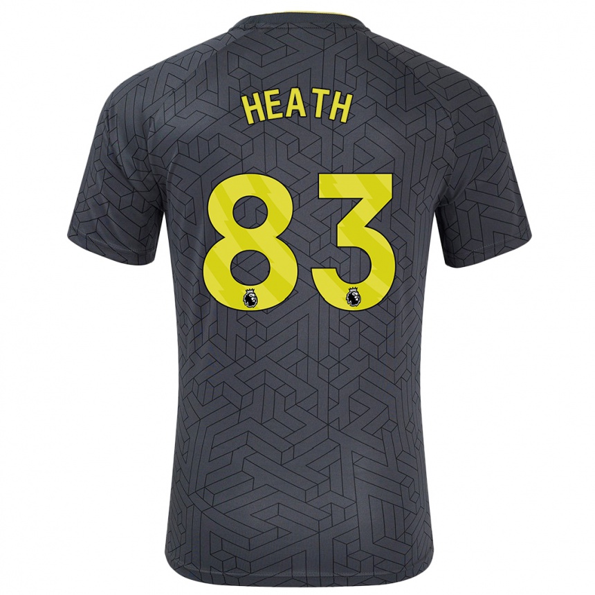 Kids Football Isaac Heath #83 Black Yellow Away Jersey 2024/25 T-Shirt