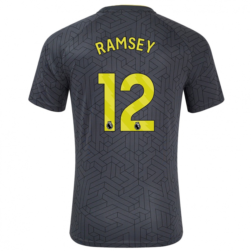 Kids Football Emily Ramsey #12 Black Yellow Away Jersey 2024/25 T-Shirt