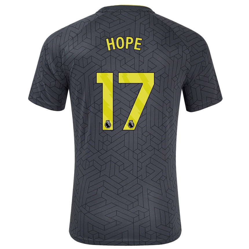 Kids Football Lucy Hope #17 Black Yellow Away Jersey 2024/25 T-Shirt