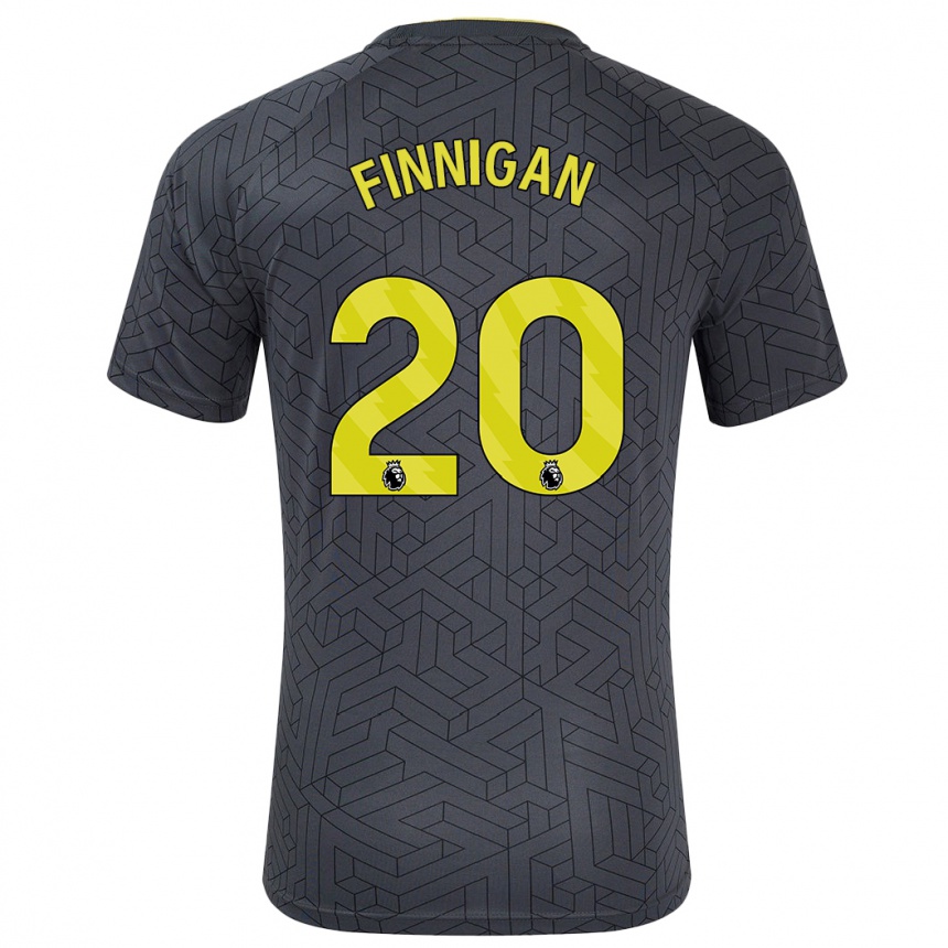 Kids Football Megan Finnigan #20 Black Yellow Away Jersey 2024/25 T-Shirt