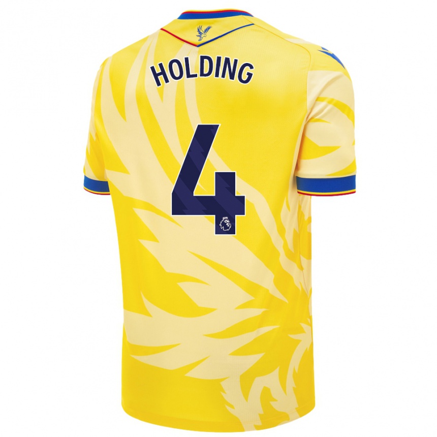 Kids Football Rob Holding #4 Yellow Away Jersey 2024/25 T-Shirt