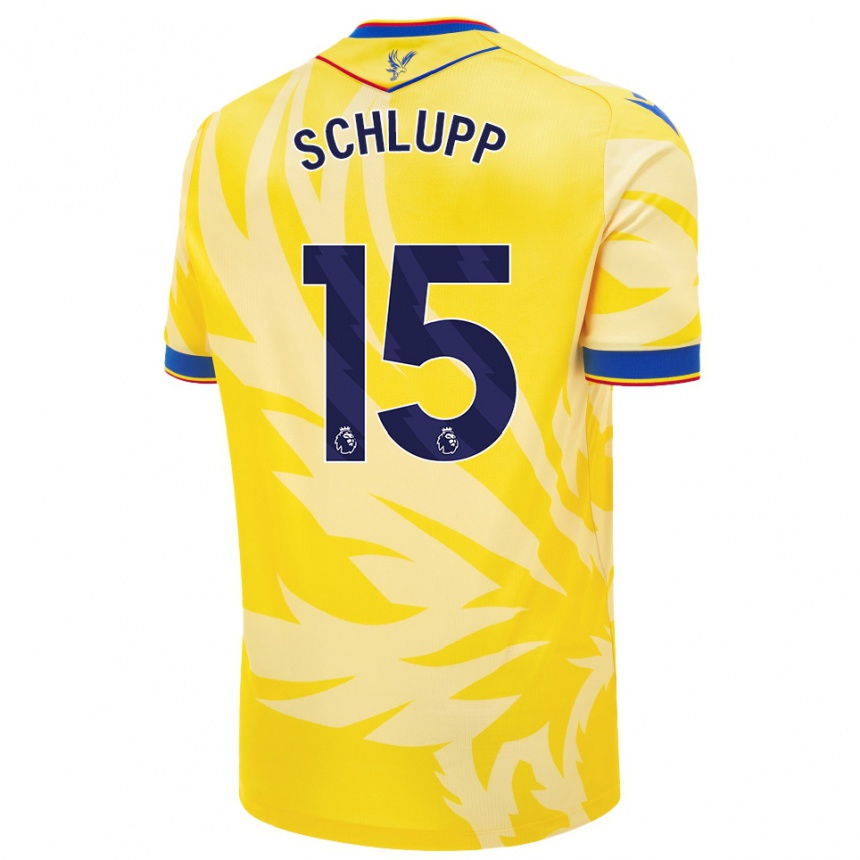 Kids Football Jeffrey Schlupp #15 Yellow Away Jersey 2024/25 T-Shirt