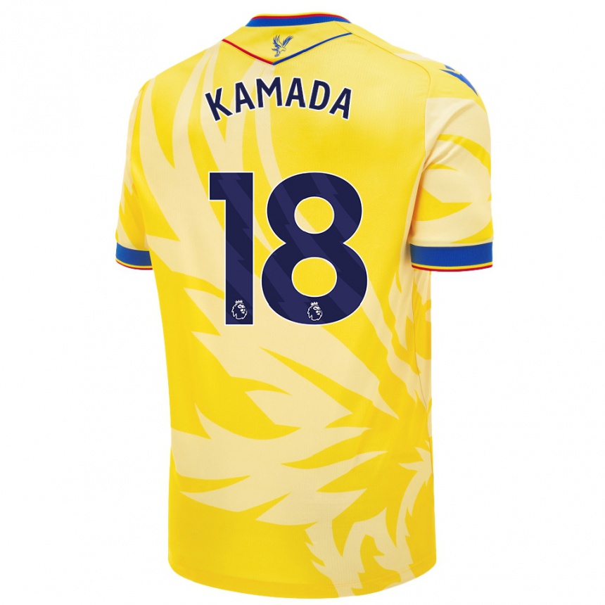 Kids Football Daichi Kamada #18 Yellow Away Jersey 2024/25 T-Shirt