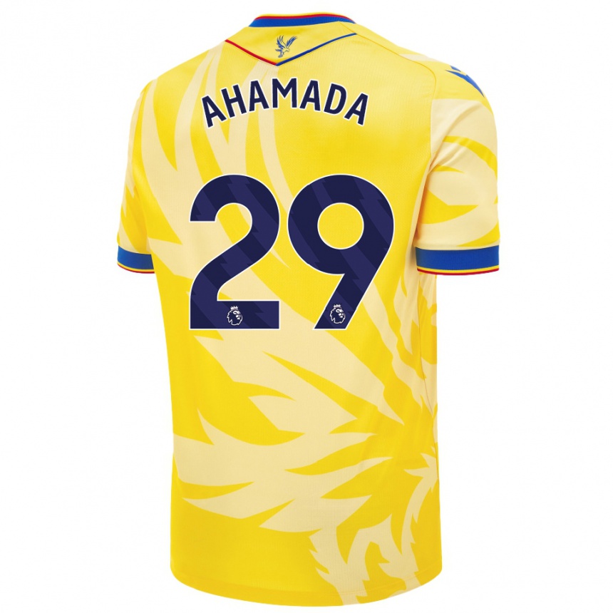 Kids Football Naouirou Ahamada #29 Yellow Away Jersey 2024/25 T-Shirt